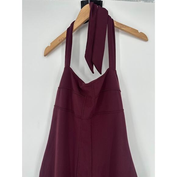 Athleta Sizzle Halter Dress Size 6 Burgundy Padded Active Casual Stretch - Picture 3 of 10